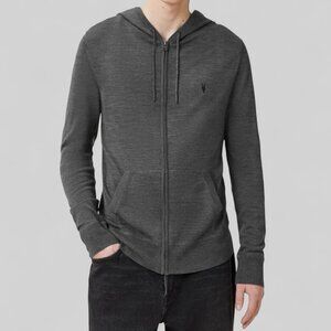 All Saints Mode Merino Wool Ramskull  Hoodie Full Zip SZ XX Large XXL Gray